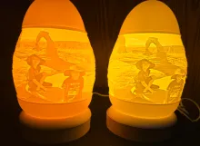 Image of boys at Arches National Park on egg lamp