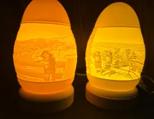 Image of boys at Grand Canyon National Park and Bryce Canyon National Park on the other egg